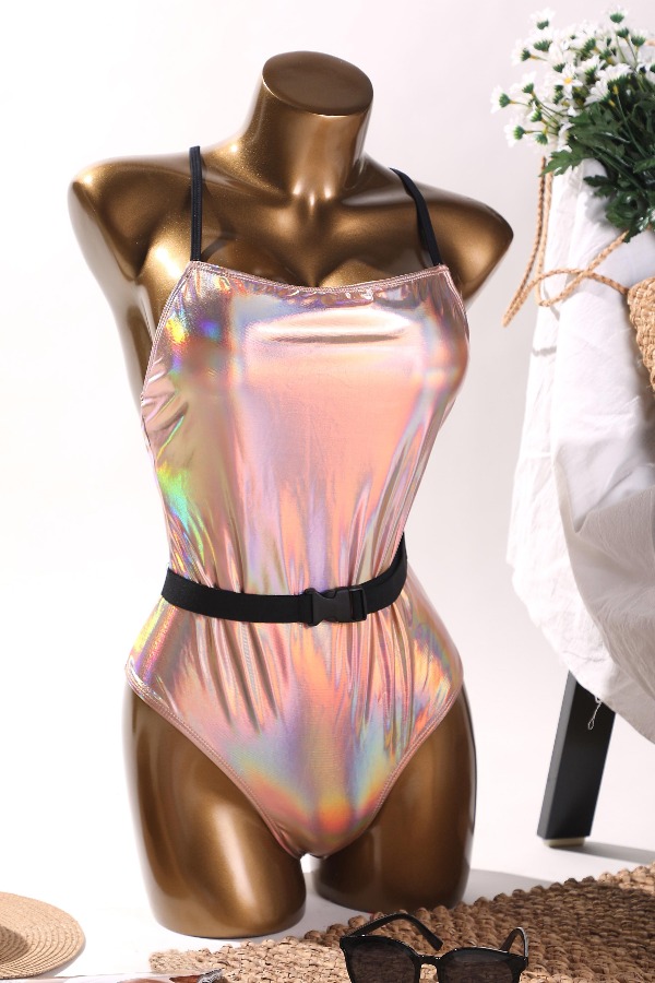 

Lovely Skinny Gold One-piece Swimsuit