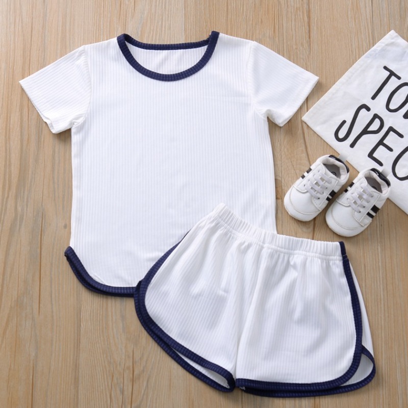 

Lovely Casual Patchwork White Boy Two-piece Shorts Set
