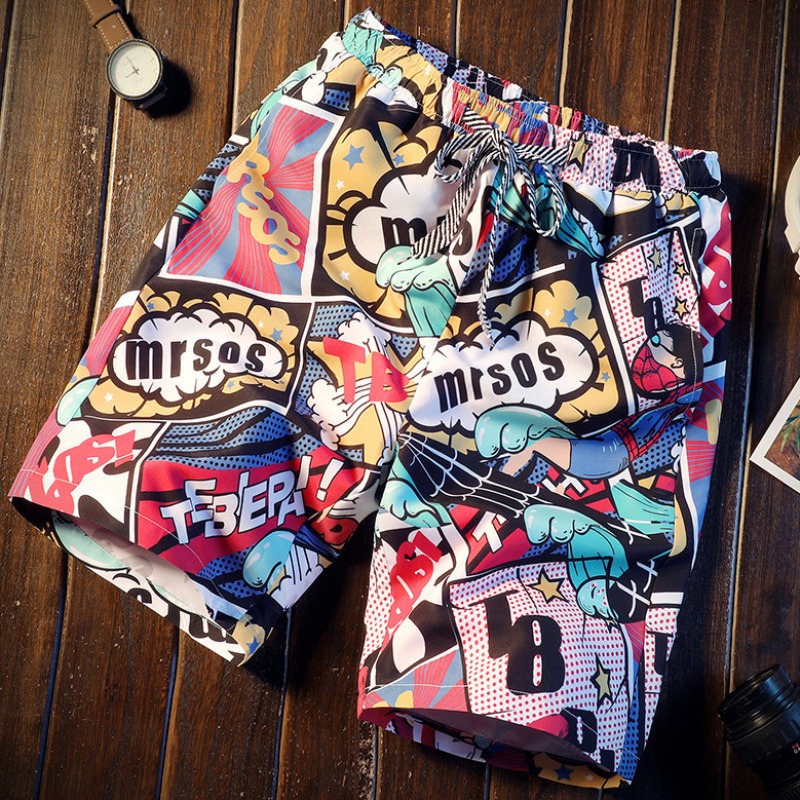 

Men Lovely Stylish Cartoon Print Pink Shorts