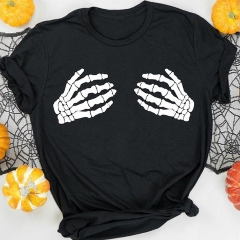 

Lovely Casual O Neck Print Black Plus Size T-shirt