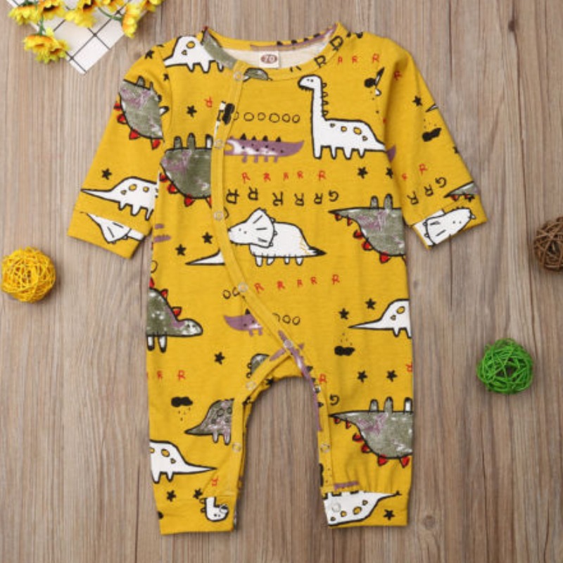 

Lovely Casual Cartoon Print Yellow Boy One-piece Jumpsuit