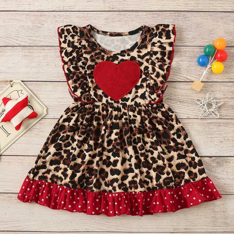 

Lovely Trendy Leopard Print Girl Knee Length Dress