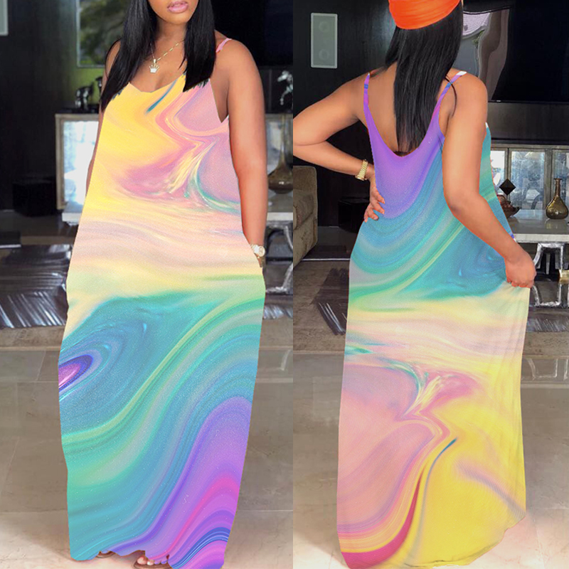 

Lovely Leisure Tie-dye Yellow Maxi Dress