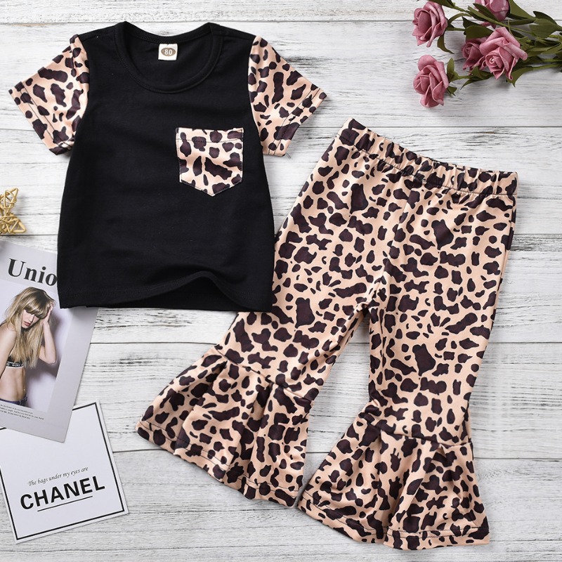

Lovely Stylish Print Black Girl Two-piece Pants Set