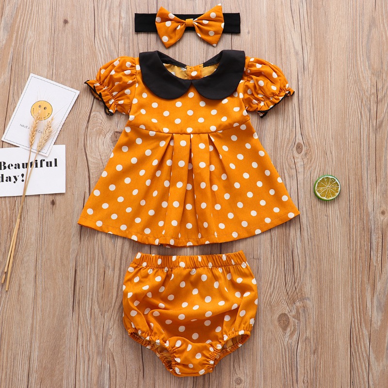 

Lovely Sweet Dot Print Croci Girl Two-piece Shorts Set