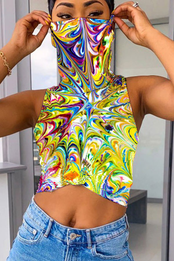 

Lovely Leisure Tie-dye Green Blouse