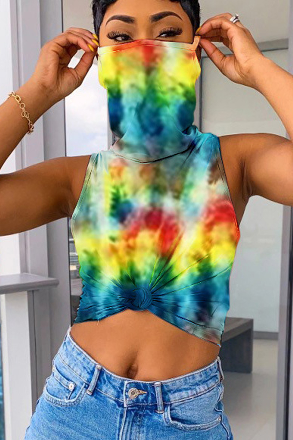 

Lovely Leisure Tie-dye Multicolor Blouse, Multi