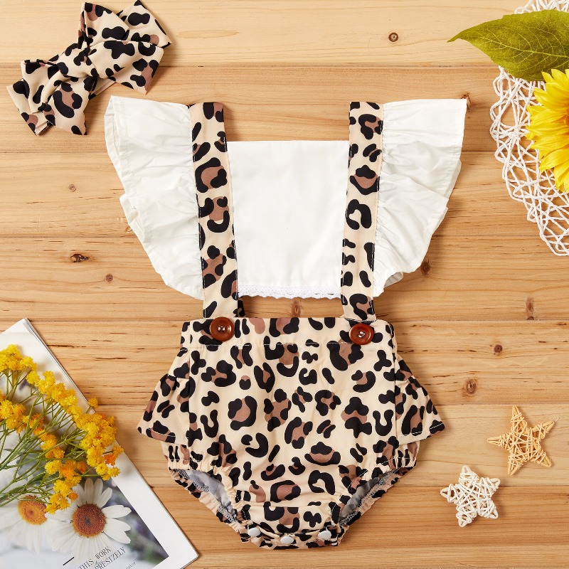 

Lovely Stylish Leopard Print Girl One-piece Romper
