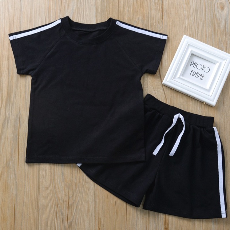 

Lovely Casual Patchwork Black Boy Two-piece Shorts Set