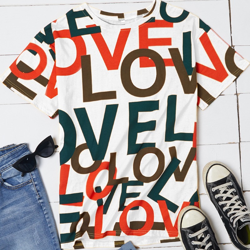 

Lovely Casual Letter Print White T-shirt