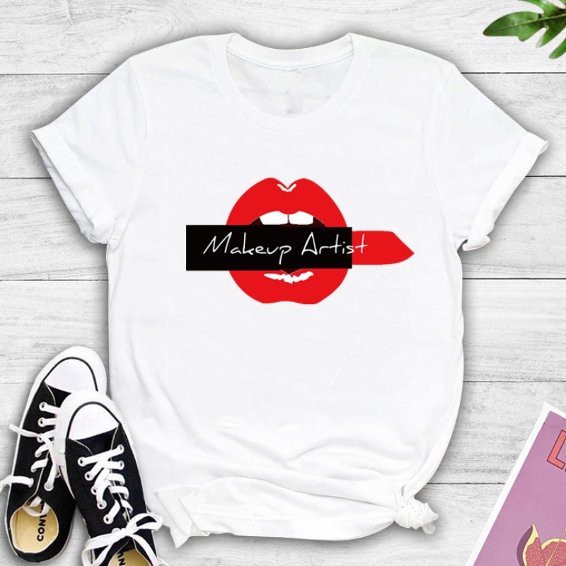 

Lovely Street Lip Print White T-shirt