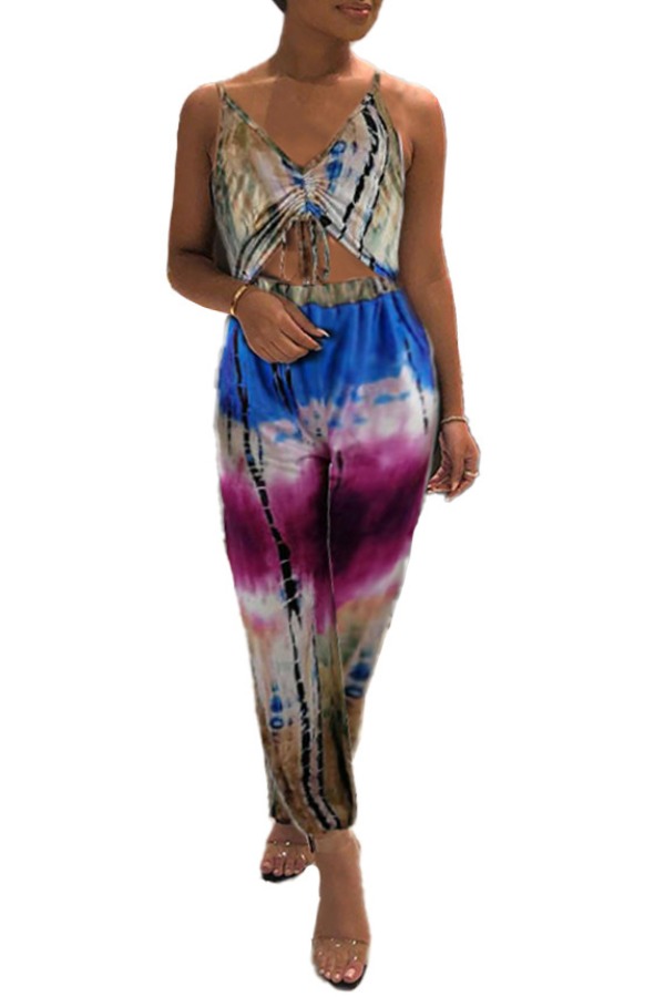 

lovely Leisure Tie-dye Multicolor One-piece Jumpsuit, Multi