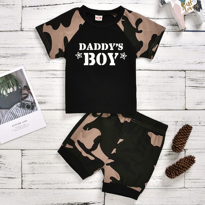 

Lovely Casual Letter Print Black Boy Two-piece Shorts Set