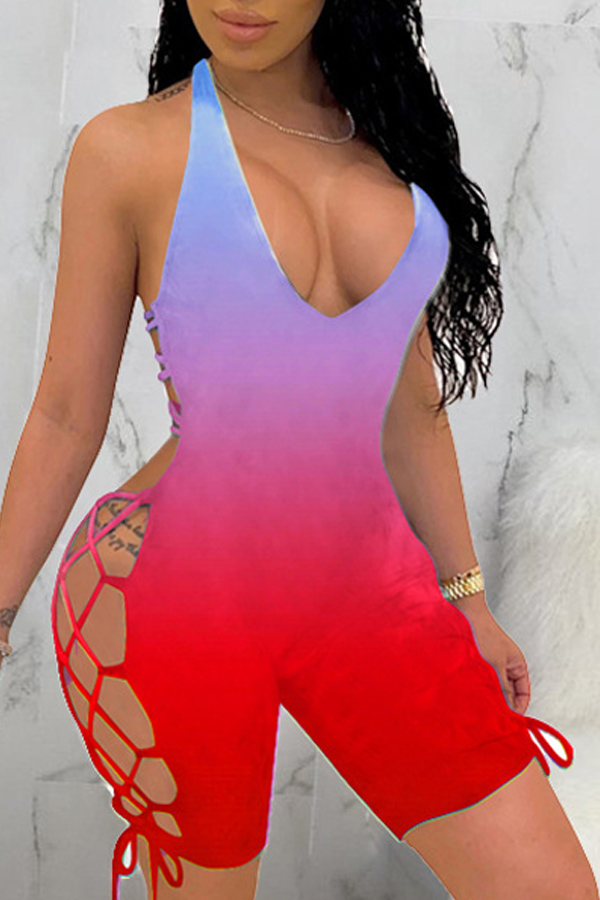 

lovely Sexy Bandage Design Red One-piece Romper