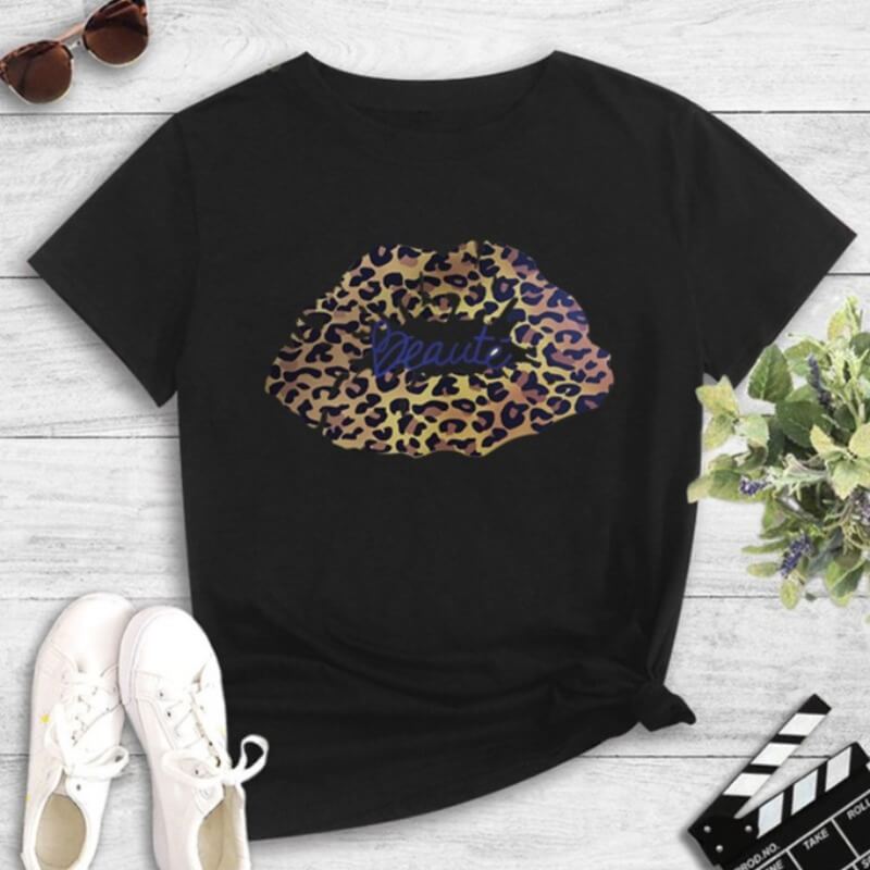 

Lovely Street Lip Print Black T-shirt