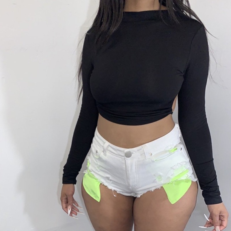 

lovely Leisure Basic Skinny Black T-shirt