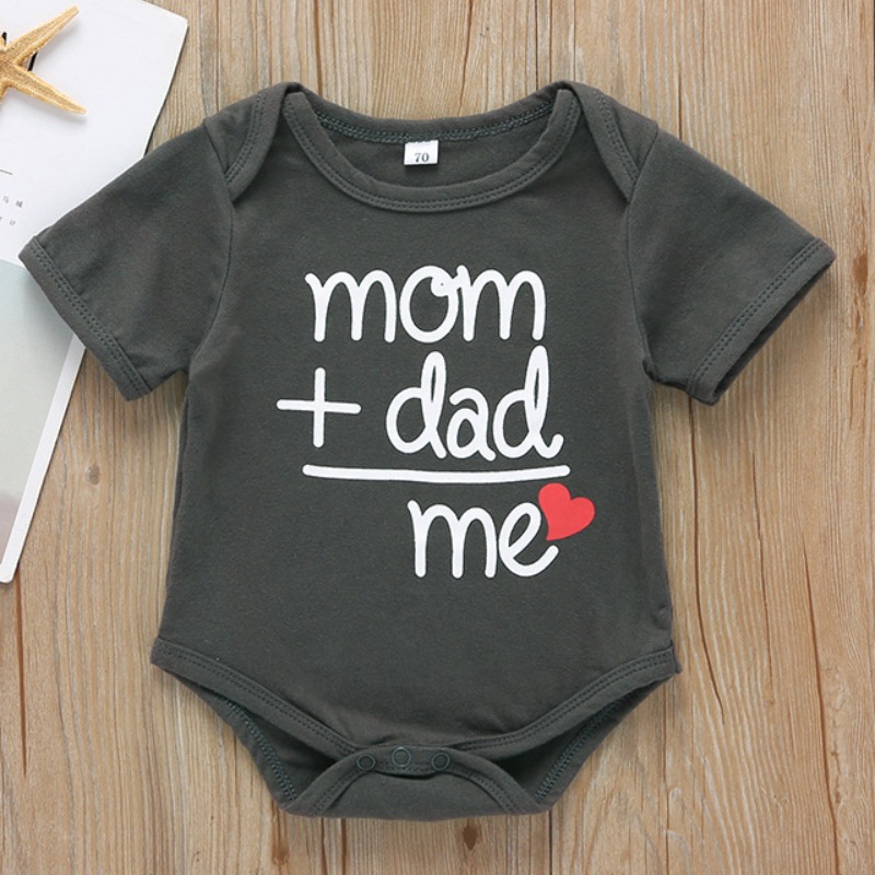 

lovely Casual Letter Print Dark Grey Boy One-piece Romper