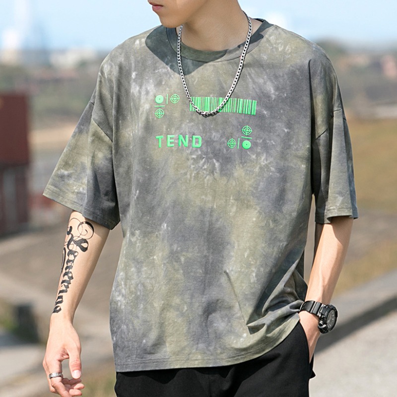 

lovely Leisure O Neck Print Green T-shirt