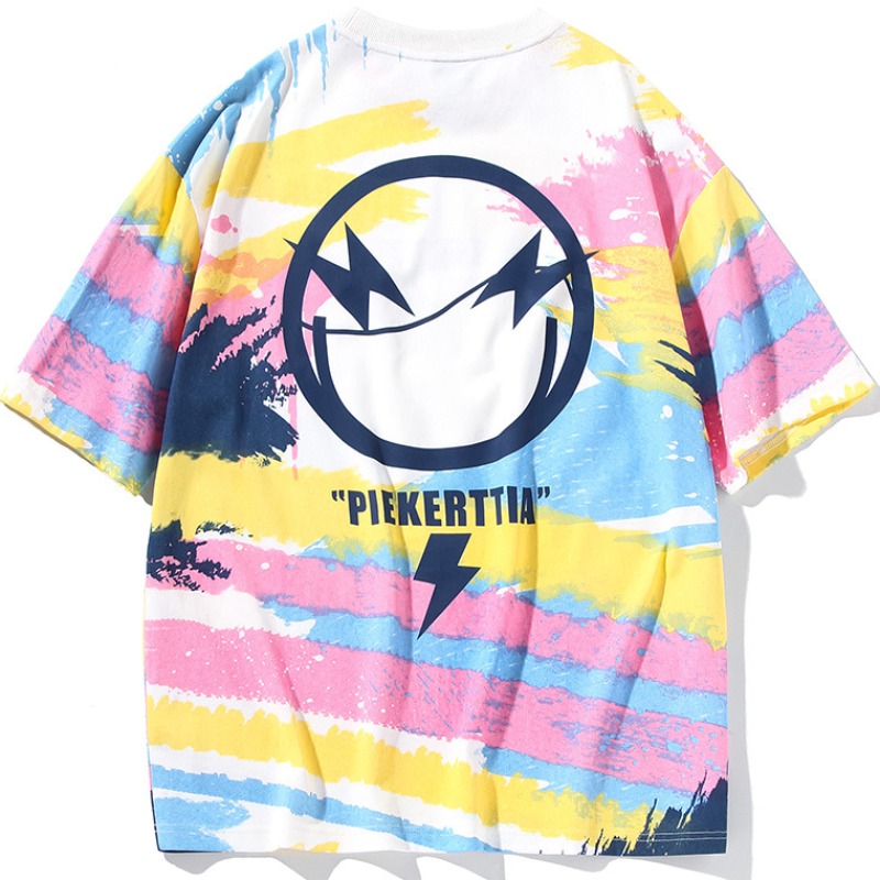 

lovely Street O Neck Print White T-shirt