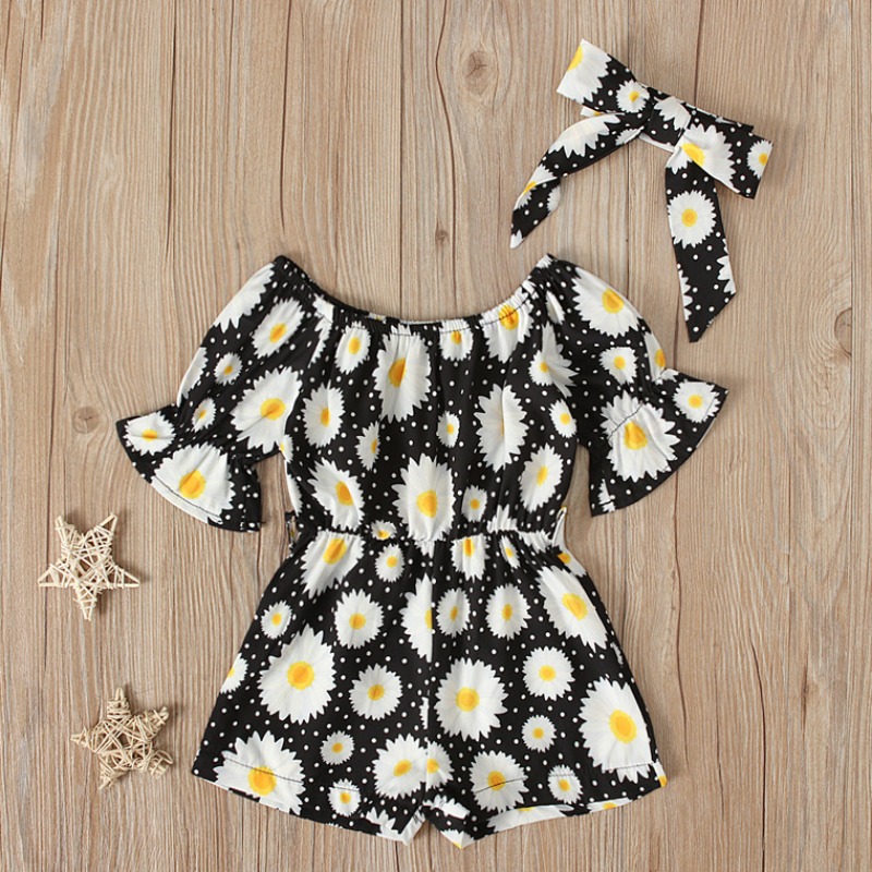 

lovely Sweet Print Black Girl One-piece Romper