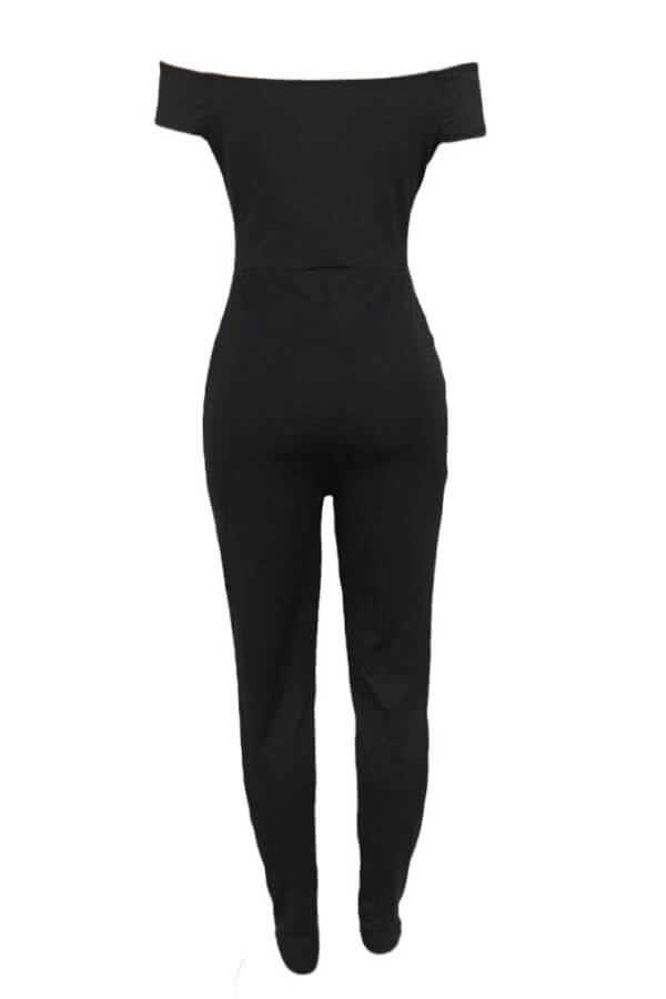 LW Plus Size Stylish Skinny Black One-piece Jumpsuit