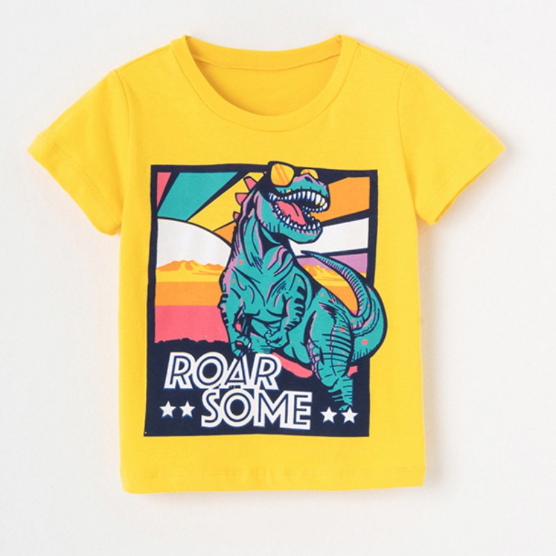 

lovely Casual Cartoon Print Yellow Boy T-shirt