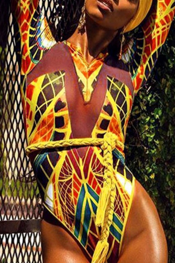 

lovely Print Yellow One-piece Swimsuit
