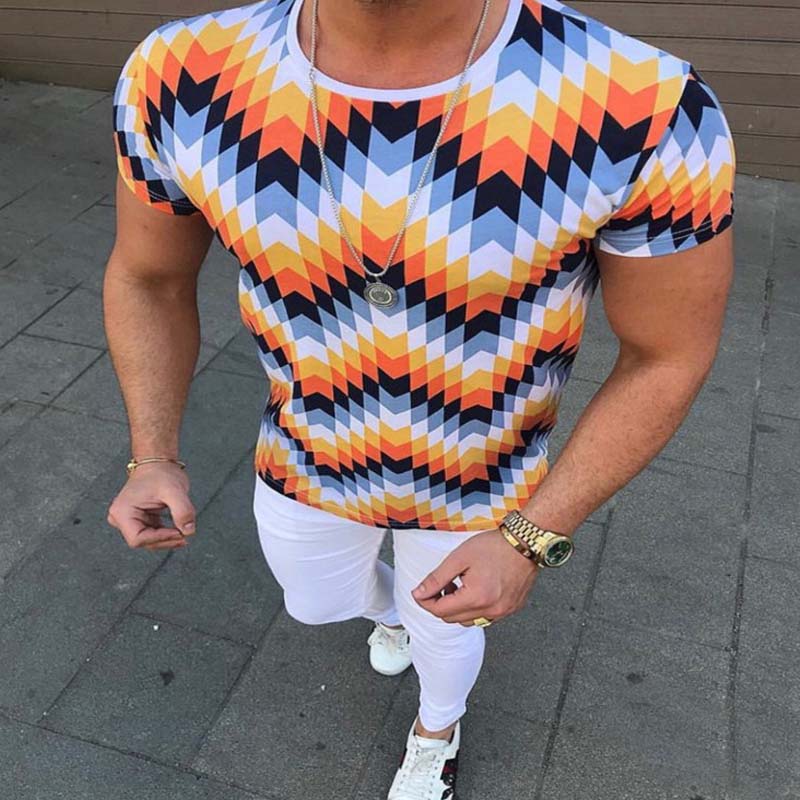 

lovely Trendy O Neck Print Orange T-shirt