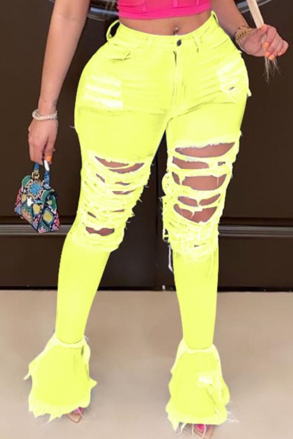 yellow plus size jeans