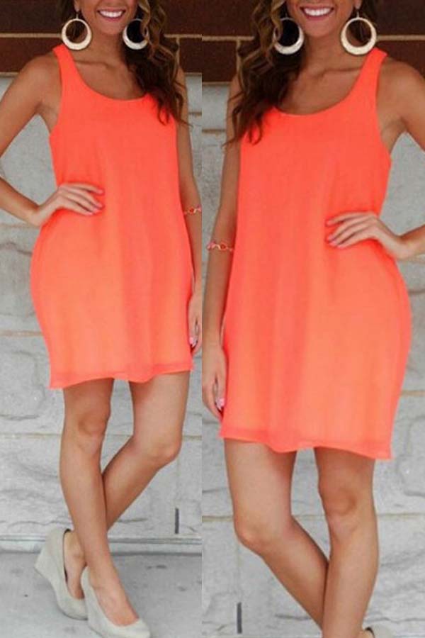 

lovely Casual Loose Croci Mini Plus Size Dress