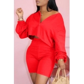 LW BASICS Dropped Shoulder Zipper Design Shorts Se
