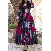 Lovely Casual Print Red Ankle Length Dress