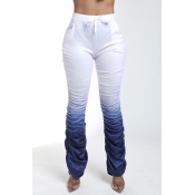 Lovely Casual Fold Design Deep Blue Pants