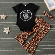 Lovely Casual Letter Black Girl Two-piece Pants Se