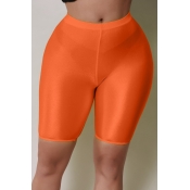 Lovely Casual Skinny Orange Shorts