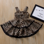 Lovely Sweet Leopard Print Girl Mini Dress