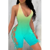 lovely Sexy Bandage Design Green One-piece Romper