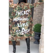 LW Plus Size Stylish Camo Print Jacket