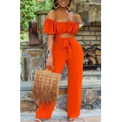 LW Trendy Hollow-out Jacinth One-piece Jumpsuit