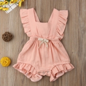 lovely Sweet Flounce Design Pink Girl One-piece Ro