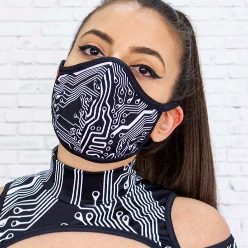 

lovely Stylish Print Dustproof Black Face Protection