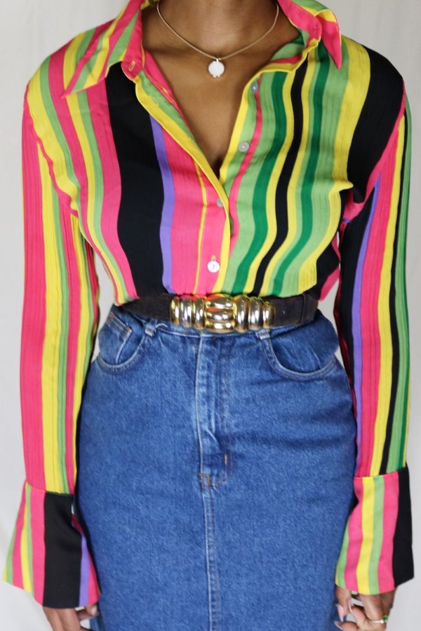 

lovely Casual Striped Print Multicolor Shirt, Multi