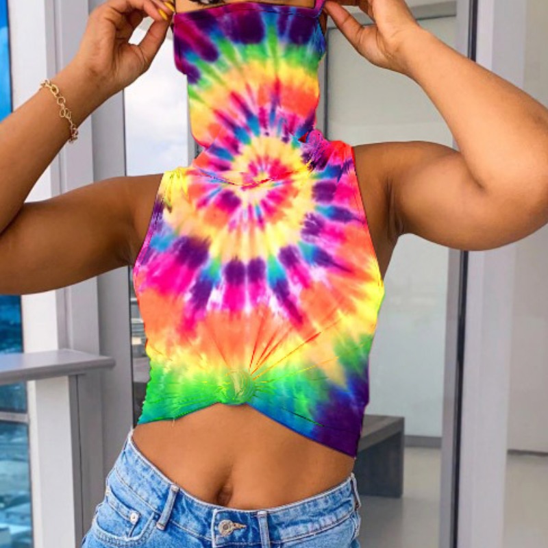 

lovely Bohemian Tie-dye Multicolor Camisole, Multi