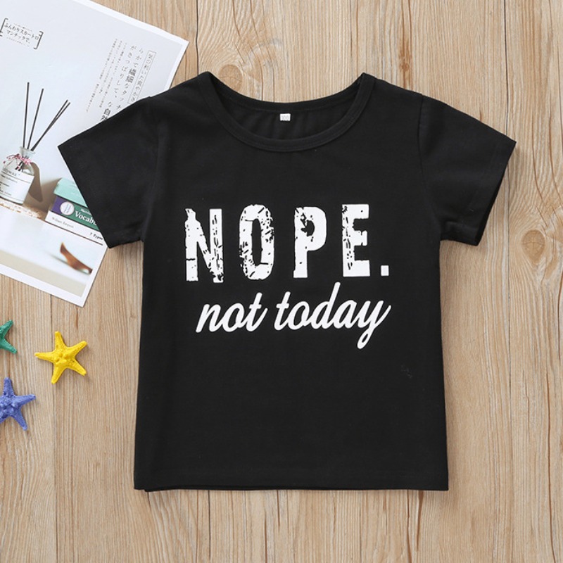 

lovely Casual Letter Print Black Boy T-shirt