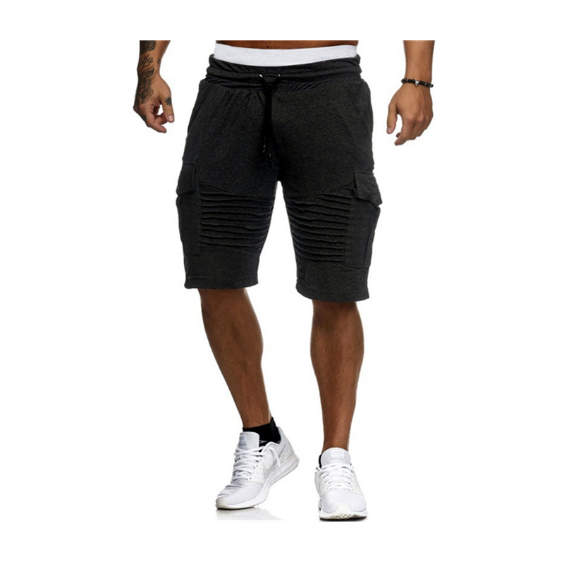 

Men Lovely Casual Pocket Patched Black Shorts