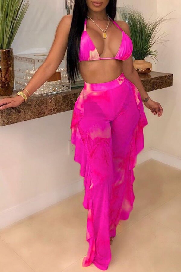 LW Tie-dye Flounce Design Cover-up (Two-piece)