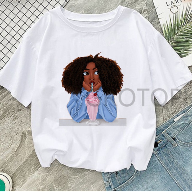 

lovely Leisure O Neck Print White T-shirt