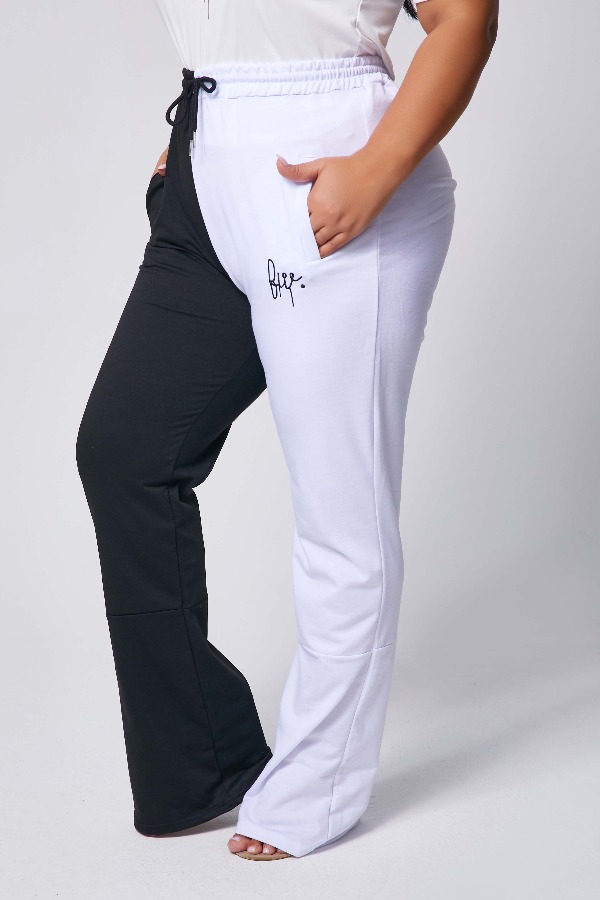 

lovely Casual Patchwork White Plus Size Pants