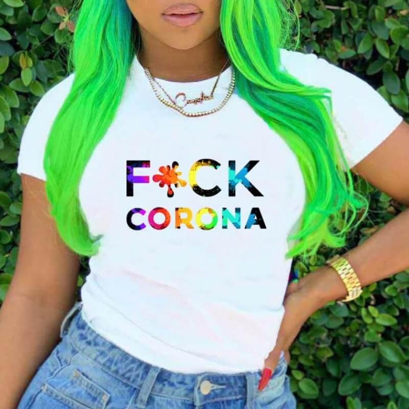 

LW Casual O Neck Letter Print White T-shirt