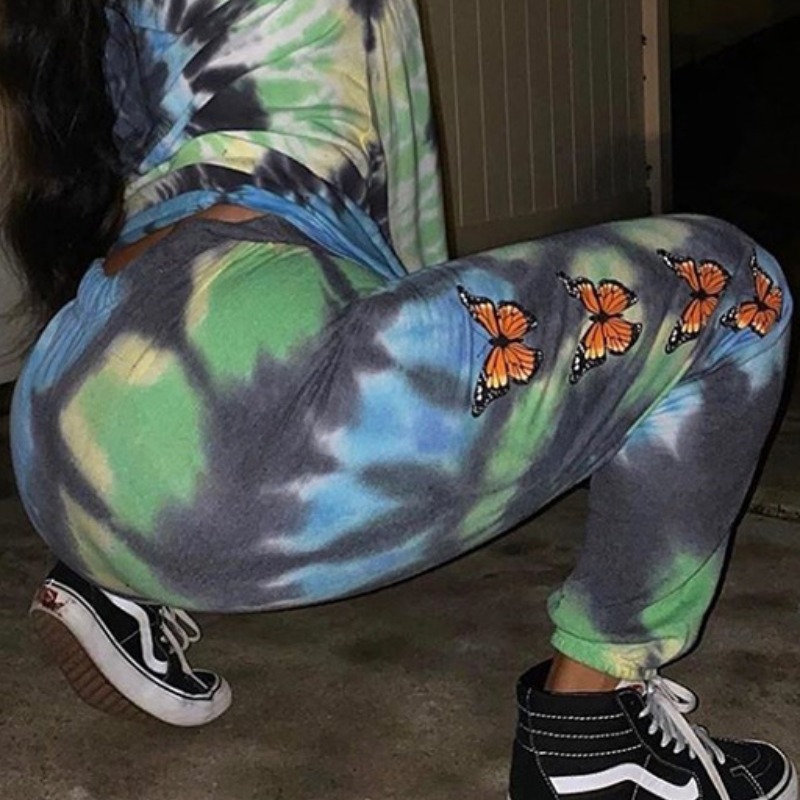 

lovely Trendy Tie-dye Blue Pants